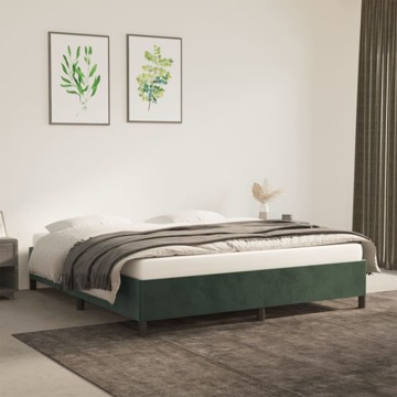 Estrutura de Cama 160x200 cm Veludo Verde-escuro