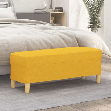 Banco 100x35x41 cm Tecido Amarelo-claro