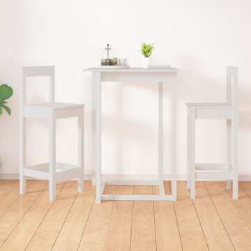 Cadeiras de Bar 2 pcs 40x41,5x112 cm Pinho Maciço Branco