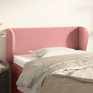 Cabeceira de Cama C/ Abas Veludo 83x23x78/88 cm Rosa