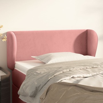 Cabeceira de Cama C/ Abas Veludo 103x23x78/88 cm Rosa