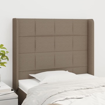 Cabeceira Cama C/ Abas Tecido 93x16x118/128cm Cinza-acastanhado