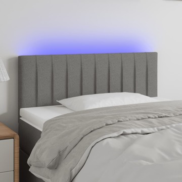 Cabeceira de Cama C/ Luzes LED Tecido 80x5x78/88cm Cinza-escuro