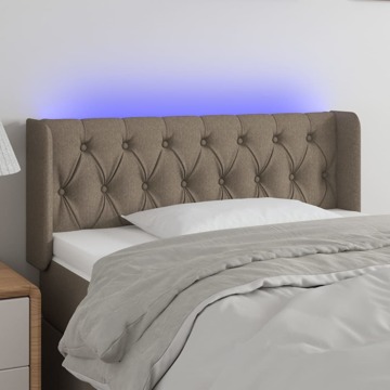 Cabeceira de Cama C/ Luzes LED 103x16x78/88cm Cinza-acastanhado