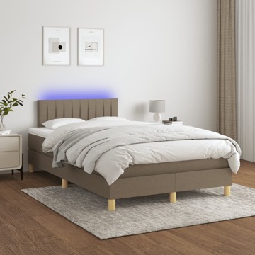 Cama Box Spring Colchão/led 120x200cm Tecido Cinza-acastanhado