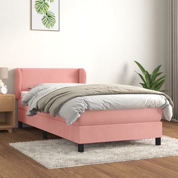 Cama com Molas/colchão 90x190 cm Veludo Rosa