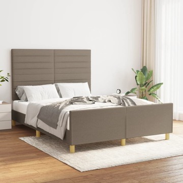 Estrutura Cama Cabeceira 140x190 cm Tecido Castanho-acinzentado