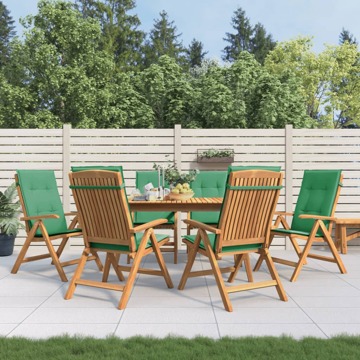 Cadeiras de Jardim Reclináveis C/ Almofadões 6 pcs Teca Maciça