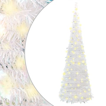 árvore de Natal Artificial Pop-up C/ 50 Luzes LED 120 cm Branco