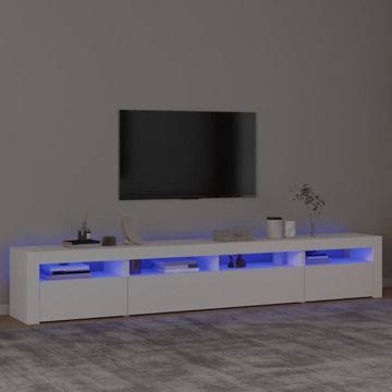 Móvel de Tv com Luzes LED 240x35x40 cm Branco