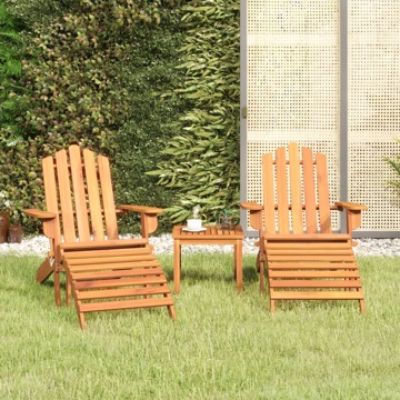 Conjunto Lounge de Jardim Adirondack Acácia Maciça 3 pcs