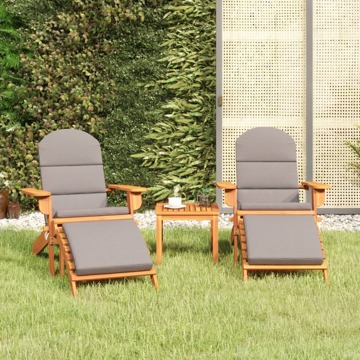 Conjunto Lounge de Jardim Adirondack Acácia Maciça 3 pcs