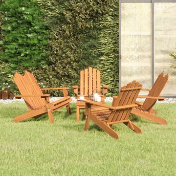 Conjunto Lounge de Jardim Adirondack Acácia Maciça 5 pcs