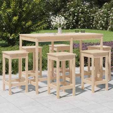 Conjunto de Bar para Jardim Pinho Maciço 7 pcs