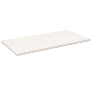 Tampo de Mesa Retangular 110x60x2,5 cm Pinho Maciço Branco