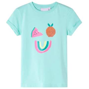 T-shirt Infantil com Estampa de Fruta Colorida Menta-claro 128