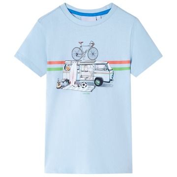 T-shirt para Criança com Estampa de Autocarro Azul-claro 128