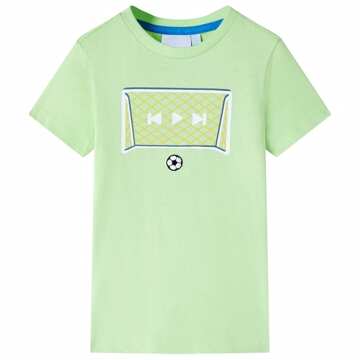 T-shirt Infantil Design Baliza de Futebol Verde-lima 128