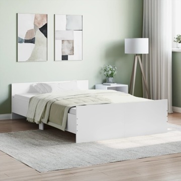 Estrutura de Cama com Cabeceira e Pés 120x190 cm Branco