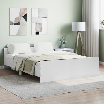 Estrutura de Cama com Cabeceira e Pés 140x190 cm Branco