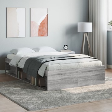 Estrutura de Cama 120x200 cm Cinza Sonoma