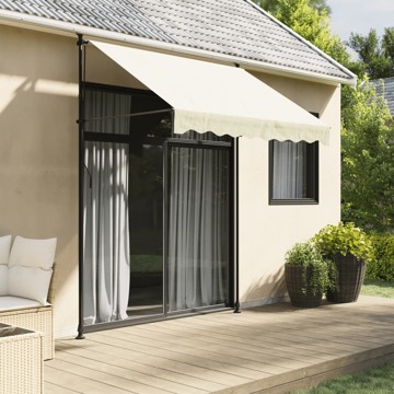 Toldo Retrátil 200x150 cm Tecido e Aço Cor Creme