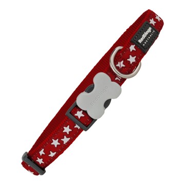 Coleira para Cães Red Dingo Style Vermelho Estrelas (2 X 31-47 cm)