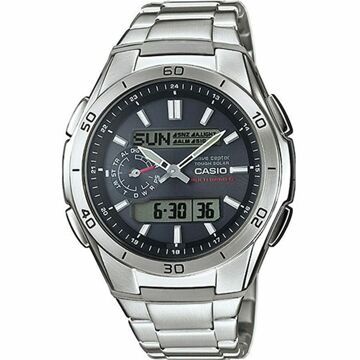 Relógio Masculino Casio Wave Ceptor Multibadn 6 Tough Solar Preto Cinzento Prateado (ø 43,5 mm)