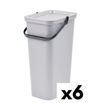 Caixote de Lixo para Reciclagem Tontarelli Moda 24 L Branco (6 Unidades)