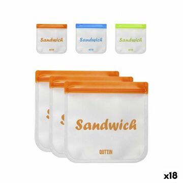 Saco Reutilizável para Alimentos Quttin 3 Peças 17 X 17 cm (18 Unidades)