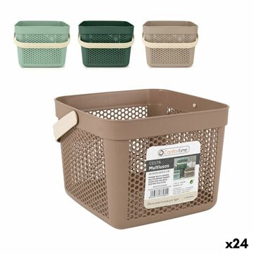 Cesta Multiusos Confortime Plástico 8 L 23,5 X 23,5 X 18,5 cm (24 Unidades)