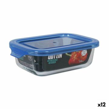 Lancheira Retangular com Tampa Quttin Azul Retangular 14,5 X 11 X 5 cm (12 Unidades)