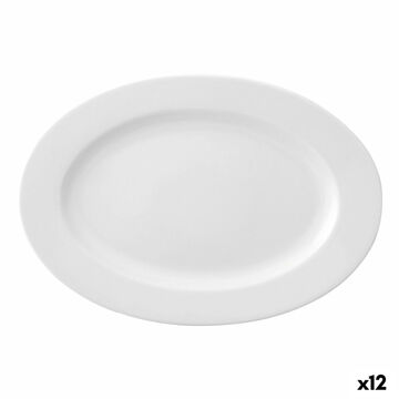 Plat Bord Ariane Prime Oval Cerâmica Branco (22 X 20 cm) (12 Unidades)