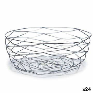 Fruteira Prateado Metal (27 X 11 X 27 cm) (24 Unidades)