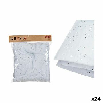 Tapete Purpurina Nevado Poliéster Branco (96 X 0,01 X 114 cm) (24 Unidades)