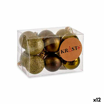 Conjunto de Bolas de Natal Verde Plástico (4 X 5 X 4 cm) (12 Unidades)