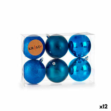 Conjunto de Bolas de Natal Azul Plástico (7 X 8 X 7 cm) (12 Unidades)