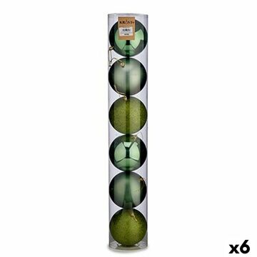 Conjunto de Bolas de Natal Verde Plástico (ø 12 cm) (6 Unidades)