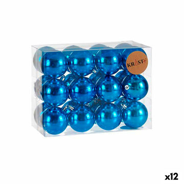 Conjunto de Bolas de Natal Azul Plástico (6 X 7 X 6 cm) (12 Unidades)