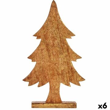 Figura Decorativa árvore de Natal Dourado Madeira 5,1 X 49,5 X 25,5 cm (6 Unidades)