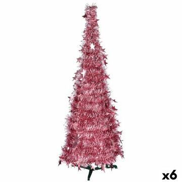 árvore de Natal Cor de Rosa Enfeite Cintilante 38 X 38 X 150 cm (6 Unidades)