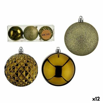 Conjunto de Bolas de Natal Verde Pvc ø 8 cm (12 Unidades)