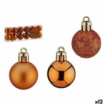 Conjunto de Bolas de Natal Laranja Plástico 6 X 7 X 6 cm (12 Unidades)