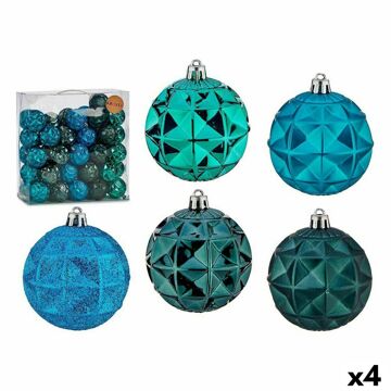 Conjunto de Bolas de Natal Turquesa 7 cm (4 Unidades)