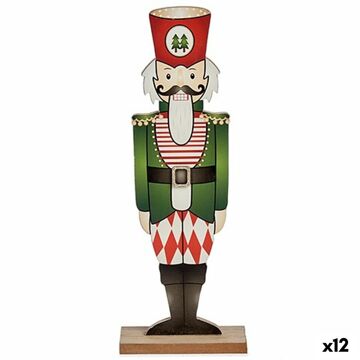 Figura Decorativa Quebra-nozes Preto Vermelho Verde Madeira 8 X 40 X 15 cm (12 Unidades)