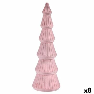 árvore de Natal Veludo Cor de Rosa Madeira 12 X 34,5 X 12 cm (8 Unidades)