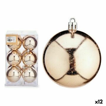 Conjunto de Bolas de Natal Champagne Plástico ø 7 cm (12 Unidades)