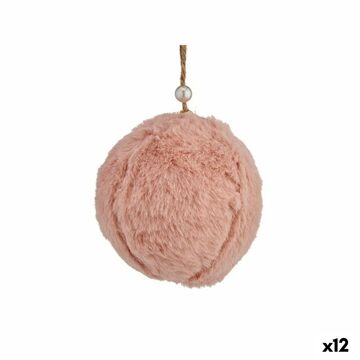 Bola de Natal Peluche Rosa-escuro 8 X 8 X 8 cm (12 Unidades)