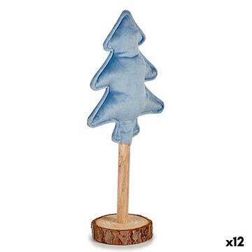 árvore de Natal Poliéster Azul Madeira 9,5 X 32 X 13 cm (12 Unidades)