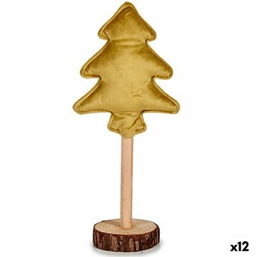 árvore de Natal Poliéster Dourado Madeira 9,5 X 32 X 13 cm (12 Unidades)